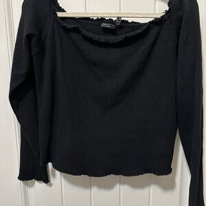ASOS Black Ribbed Crop Top